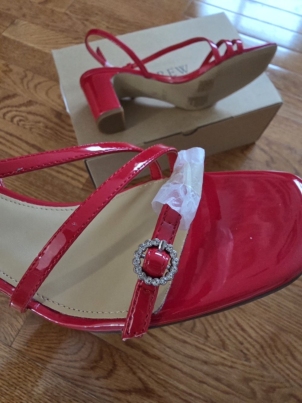 J. Crew Bright Red Patent Strappy Sandals - Picture 8 of 12